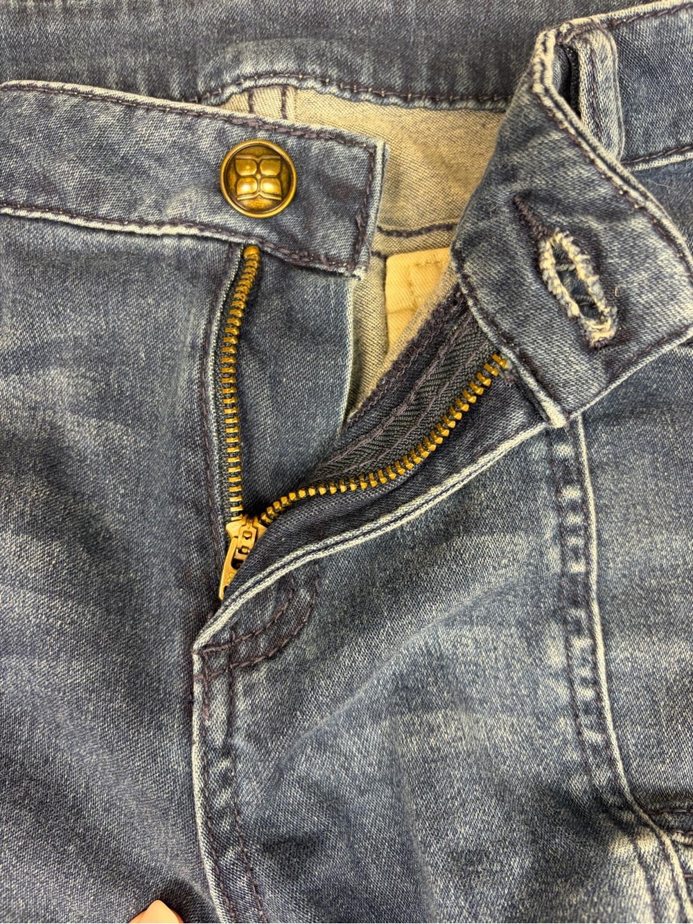 BCBGMaxAzria Dark Blue Moto Skinny Jeans Cyber-Y2K Tactical Jeans size 30 - Picture 9 of 13
